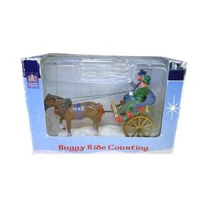 VTG Lemax Carole Towne Horse Buggy Ride Courting Christmas Village FigurineBox‎